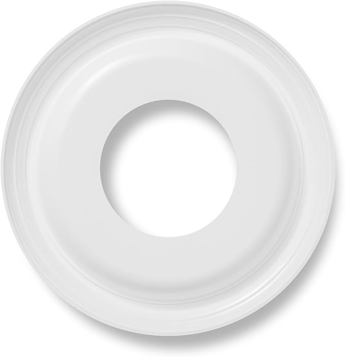 2Packs Molded Nylon Ceiling Medallion for Light Fixtures and Ceiling Fans, 9.8"OD x 4"ID x 0.94"P (Fits Canopies up to7-1/4")（White）
