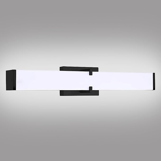 LED Bathroom Vanity Light Cool White 5000K Black Modern Matte Bathroom Lighting Fixtures; 24 Inch IP44 25W Equivalent to Incandescent 250W for Over Mirror Vanity Light - ETL Listed (1 Pack)