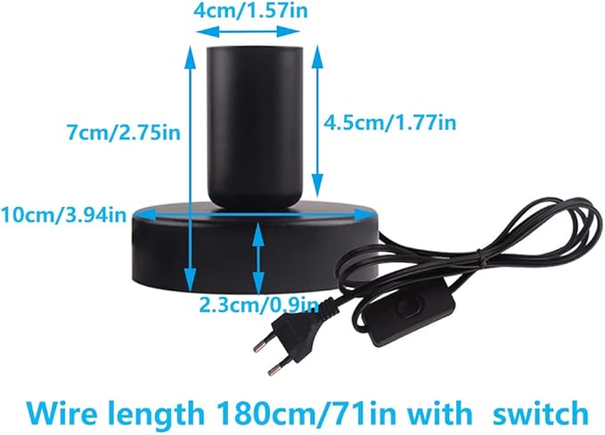 Industrial Table Lamp Base,Small Polished Metal Desktop Light Sockets Base Only,Vintage E26/E27 Edison Screw Light Bulb Holder Base,with 6ft Cord Switch Plug Bulb Base Holder（Black）