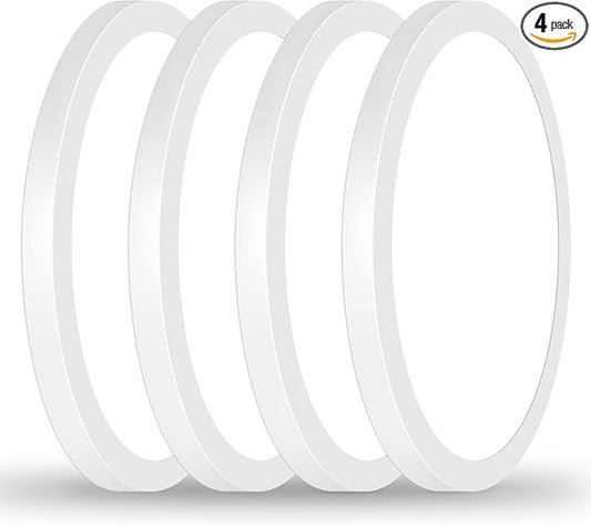 15 Inch Large LED Flush Mount Ceiling Light Fixture, 30W 4000Lm Dimmable Modern Recessed Ceiling Lamp, 5000K Daylight White Super Slim Low Profile Ceiling Light for Kitchen Bedroom Hallway, 4-Pack