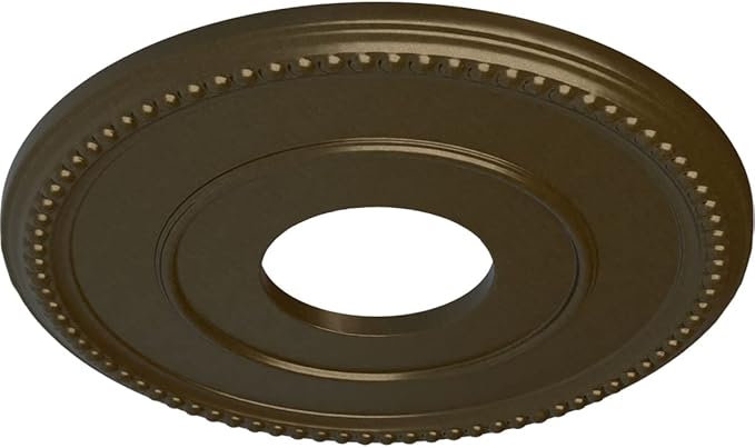 12 1/2"OD x 3 7/8"ID x 3/4"P Bradford Ceiling Medallion (Fits Canopies up to 6 5/8"), Hand-Painted Brass