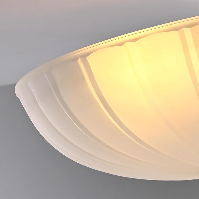 Semi Flush Mount Ceiling Light, 3-Light Kitchen Ceiling Lighting Fixtures with Frosted Glass Lampshade, Black Modern Chandelier for Living Room Bedroom Hallway