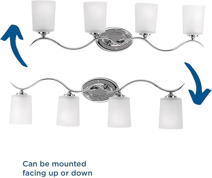 Progress Lighting P2021-15 Med Bath Bracket, 4-100-watt, Polished Chrome