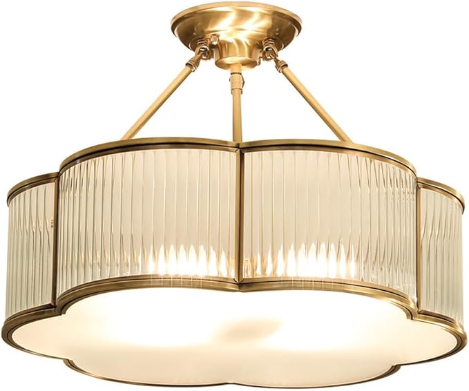 Modern Semi-Flush Ceiling Light Fixture,Decorative Floral Flush Mount Chandelier,Flower Shaped Glass Ceiling Lamp,Close Ceiling Light Fixture for Bedroom Living Room Dining Room