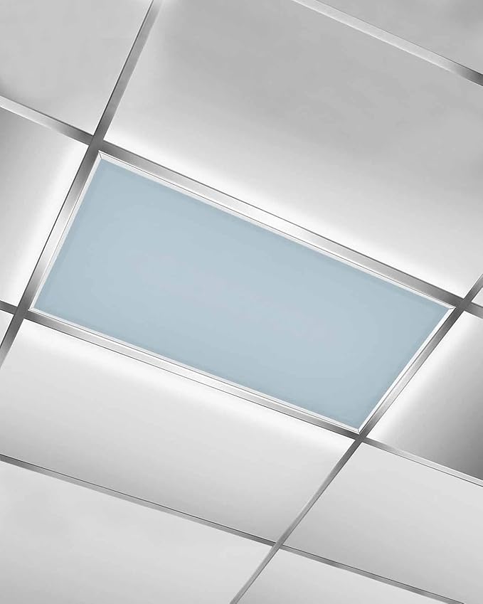 Magnetic Light Cover for Classroom Drop Ceiling,1 Pack 4x2 Ft Fluorescent Light Covers for Office Home Ceiling Light Sky Blue Solid Color Lampshade