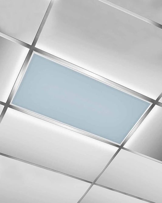 Magnetic Light Cover for Classroom Drop Ceiling,1 Pack 4x2 Ft Fluorescent Light Covers for Office Home Ceiling Light Sky Blue Solid Color Lampshade