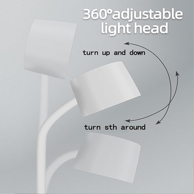 IHAO Smart LED Desk Lamp with Wireless Charger & Bluetooth Speaker, 15W Fast Charging Station for Phone & Earbuds Touch Control 3 Light Modes Alarm Clock Adjustable Eye-CareTable Lamp-HYT1772 White