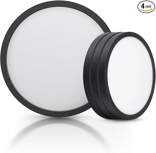 ECOELER 12 Inch Dimmable LED Flush Mount Ceiling Light, 5 Color Temperatures in One, 28W 2400Lm, 0.79" Slim Low Profile Ceiling Light Fixture for Bedroom, Kitchen, Hallway, ETL Listed, 4 Pack
