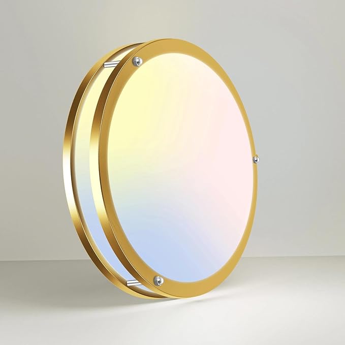 libtit 10Inch Flush Mount Ceiling Lights, 18W Dimmable LED Ceiling Light 3000K-6500K Adjustable, Round Slim Gold Light Fixture for Closet Pantry Hallway Kitchen Bathroom-1 Pack