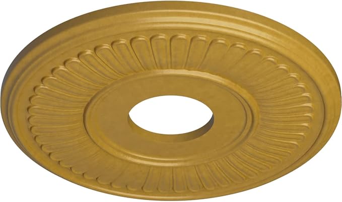 Ekena Millwork CM15BEIGS 15-3/4" x 3-7/8" x 3/4" Berkshire Ceiling Medallion, Iridescent Gold