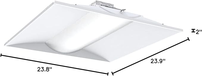 Lithonia Lighting 2x2 LED Troffer Light, Stack Switch LED Drop In Ceiling Light for Dropped Ceiling, 3000/4000/5000 Adjustable Lumens, 3500K/4000K/5000K Switchable Color Temperature, White