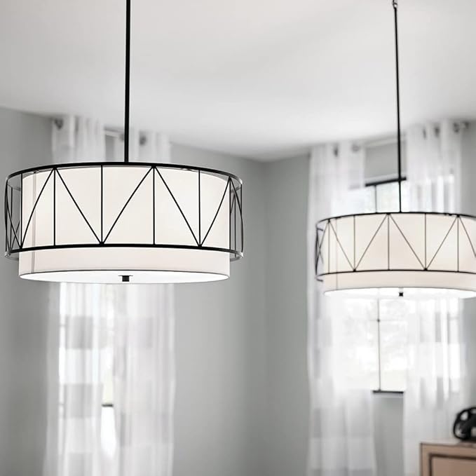 Kichler Birkleigh 11.5" 4 Light Pendant Classic with Satin Etched Glass in Gold