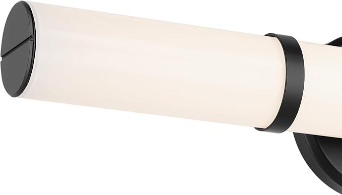 Kichler Rosh 24.25" LED Bathroom Vanity Light Fixture with White Glass in Black, Modern Minimalist Bath Bar for Mirror, Dimmable 5 CCT Selectable (24.25" W x 5" H), 55188BKLED