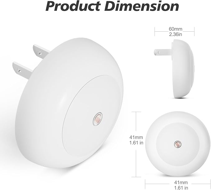 fesnne Night Light, Night Lights Plug into Wall, Dusk to Dawn Sensor, Pink Led Night Light 0.5W, 2 Pack Nightlight for Adults, Bedroom, Bathroom, Hallway, Kitchen