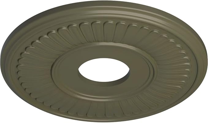 Ekena Millwork CM15BEPTF 15-3/4" x 3-7/8" x 3/4" Berkshire Ceiling Medallion, Painted Turtle