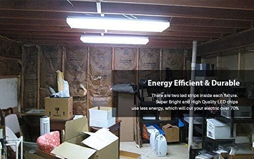 ANTLUX 2FT LED Wraparound Light, 20W Flush Mount LED Garage Shop Lights, 2400LM, 4000K Neutral White, 2 Foot Commercial Linear Ceiling Lighting Fixture for Kitchen, Laundry, Workshop, Closet, 4 Pack