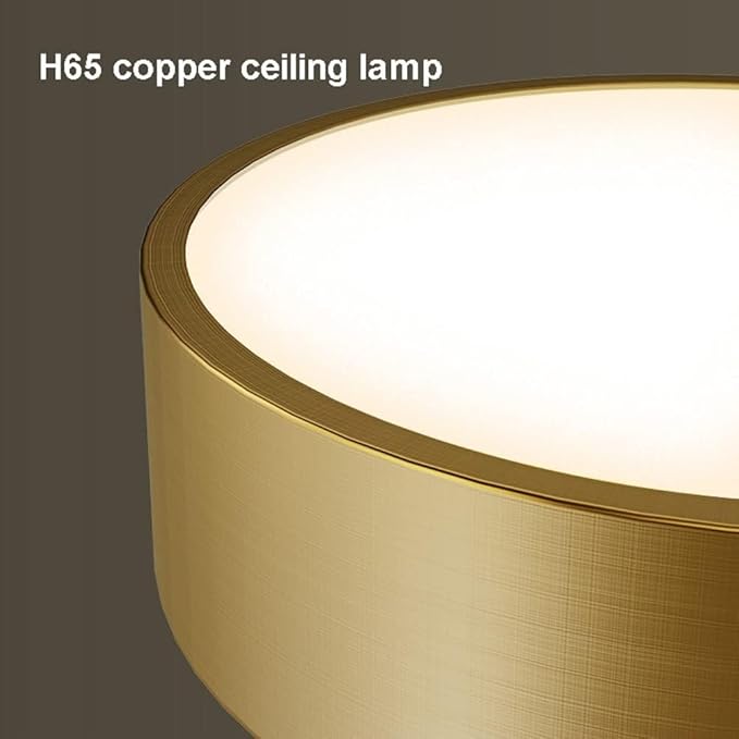 KISAD Modern Minimalist Ultra-Thin Copper Flush Mount Ceiling Light Nordic Round 3-Color Dimmable Ceiling Lamp Indoor Home Decor Fixture for Hallway Entryway Bedroom