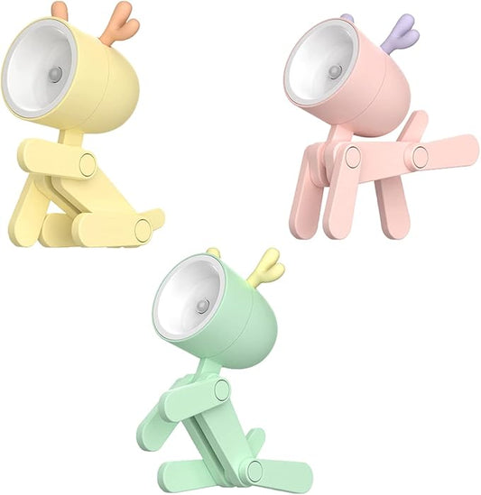 Cute Night Light for Kids, Mini Led Table Desk Lamp, Decorative Lamp Indoor Nightstand, Animal Pet Nightlights, Christmas Decorate Birthday Gifts for Children, Students (Deer 3 Colors-D)