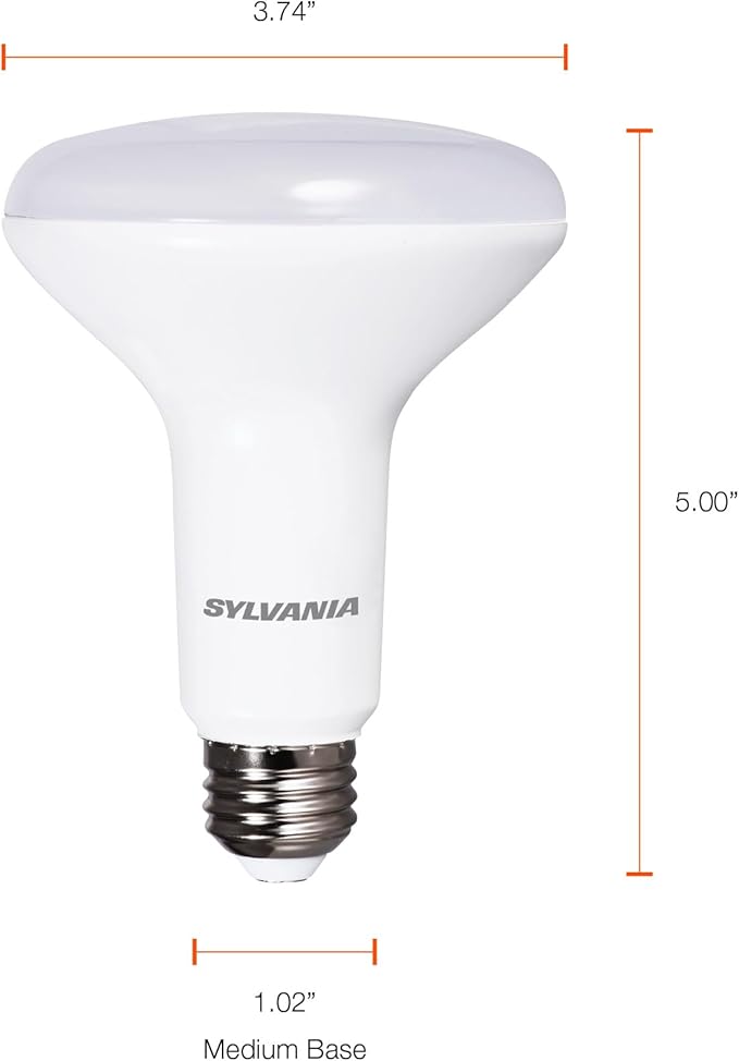 LEDVANCE Sylvania LED Flood BR30 Light Bulb, 65W = 8W, 10 Year, 650 Lumens, Dimmable, 5000K, Daylight (42289) (Pack of 6)