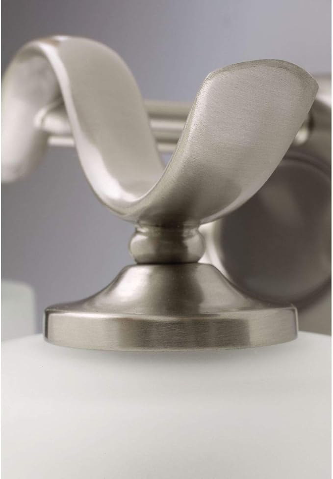 Inspire Collection 3-Light Etched Glass Traditional Bath Vanity Light Brushed Nickel