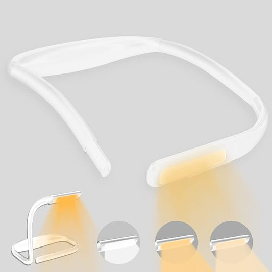 LED Neck Reading Light, Book Light for Reading in Bed, Adjustable Brightness Desk Lamp,3 Color, with Bendable Arms, Suitable for Repairing, Night Running, Walking, Knitting, Camping (2 PCS)