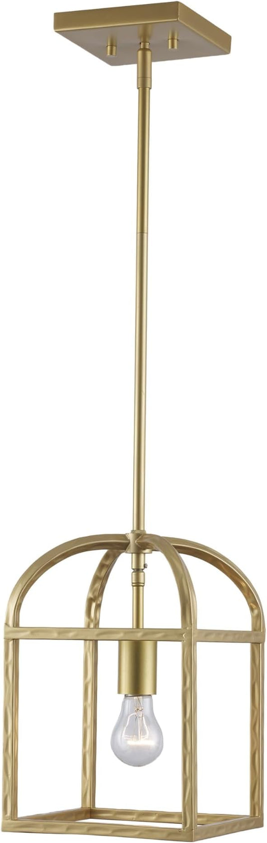 Asher Hamilton AHP-208AG Montclair 7.87 Inch Pendant Light | Adjustable 11.81 to 50.51 Inch Height | E26 Medium Base | Dry Rated for Indoor Use Only | Antique Gold Finish