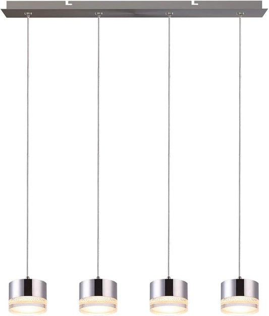 Jupiter 4 Mini Pendant Lighting Nickel - LED Hanging Light Fixture for Kitchen Island, Bar, Foyer - Cluster Pendants - Dimmable, Adjustable Wire, Lamp Bulb Included