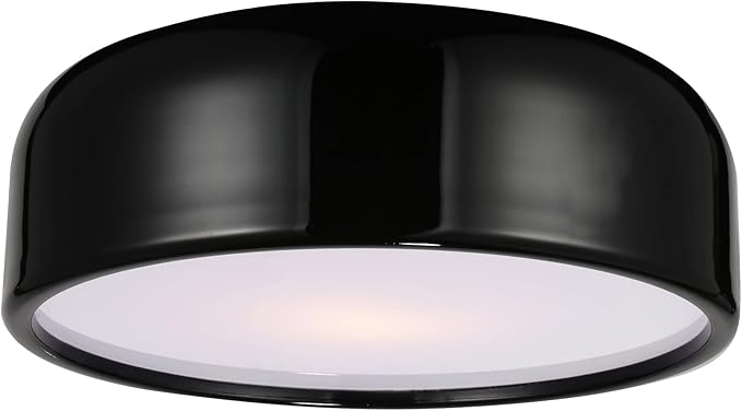 CWI Lighting 19" Black Flush Mount Light for Bedroom, Hallway – 3-Light Modern Design with E26 Bulb Base – LED Compatible, Dome Shade – BACL Certified
