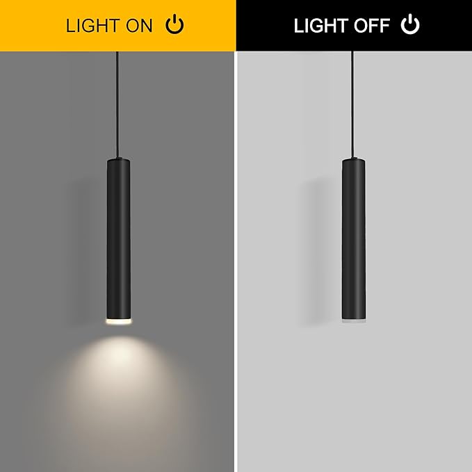 Modern Black Pendant Light Fixture for Kitchen Island, 1-Light Pendant Lighting, Lights Cord Adjustable, Matching GU10 lamp Holder,for Living Room Bedroom Dining Room（Wide Beam Angle）(3 Pack)