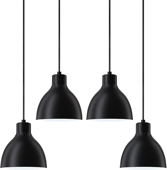 4 Pack Single Kitchen Island Mini Metal Drum Pendant Light Industrial Hanging Ceiling Light Fixtures for Over Sink Bar,Dining Room,Corridor,Entryway,Hallway