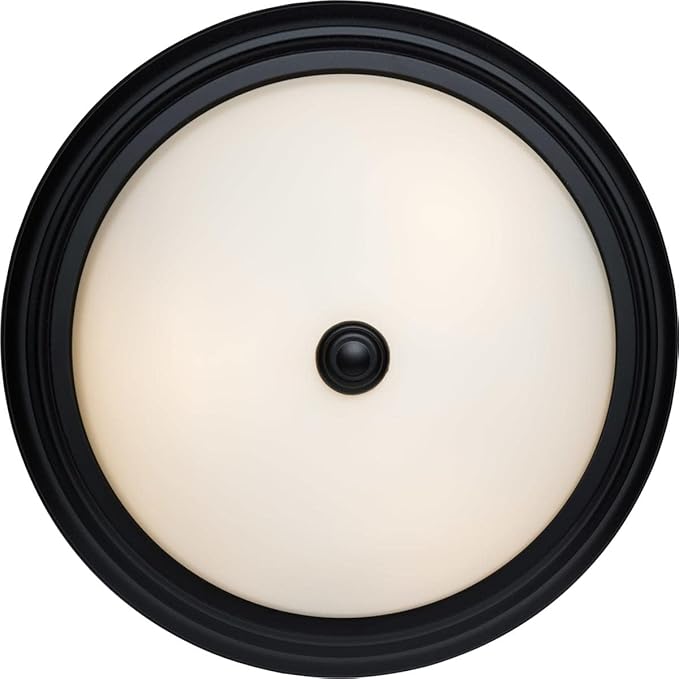 Nuvo Lighting 61020-15" 3 Lamp 120 Volt Matte Black White Glass Indoor Flush Mount Light Fixture (3 LT - 15 Flush Fixture BLK (60-129))