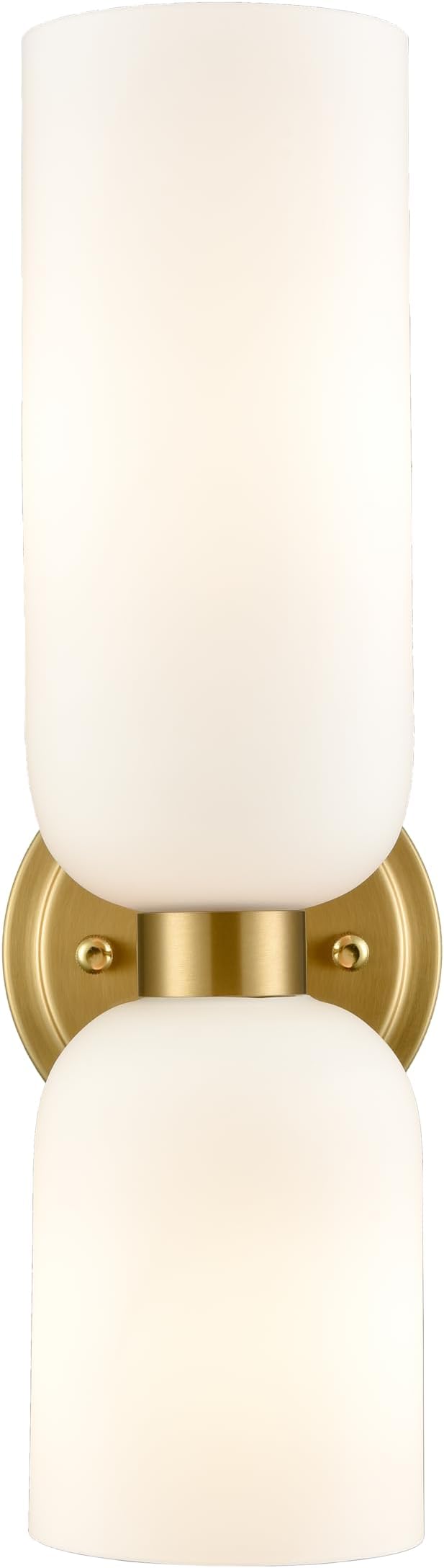 DEYNITE Gold Wall Sconces Set of Two 2-Light Modern Wall Light 3.93"(W)*14.2"(H) Bathroom Vanity Light Milky White Glass