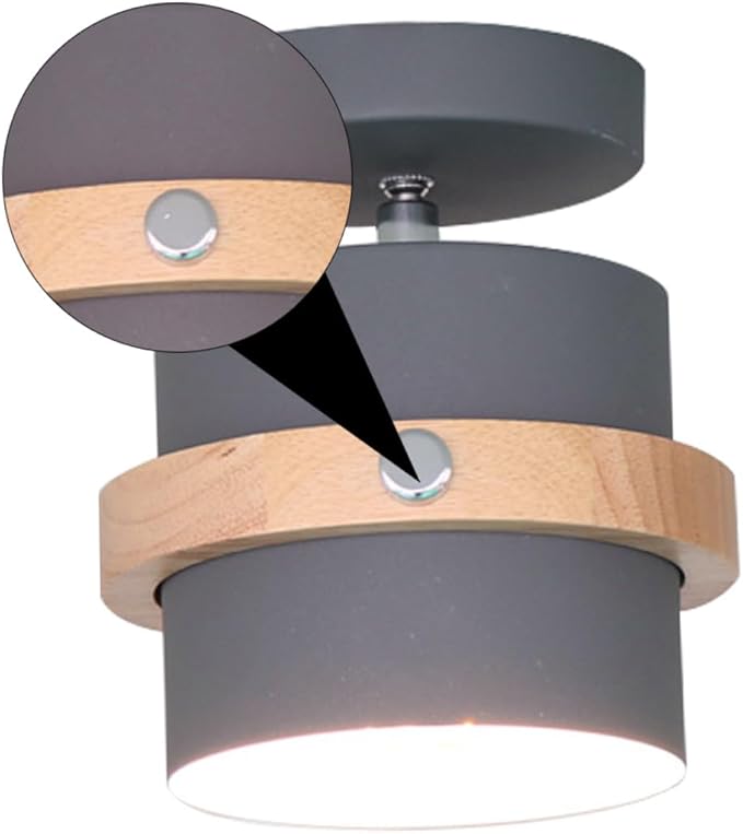 Uonlytech Minimalist Wooden LED Ceiling Light White Light Energy-Saving Corridor Lamp for Bedroom Living Study Home Decor