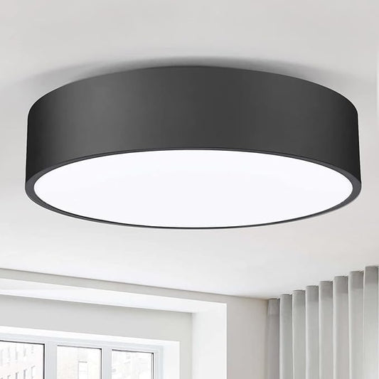 Flush Mount Ceiling Light,11.8 inch 2-Light Close to Ceiling Light Fixture,Matte Black Indoor Lighting Fixtures Ceiling for Bedroom Foyer Kitchen Entryway,Closet and Hallway