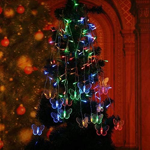 Lainin 13FT 96 LED USB Powered Curtain Lights 16 Butterflies Twinkle Lights 8 Modes Fairy String Lights for Party Indoor Outdoor Room Garden Wall Wedding Christmas Xmas Decorations (Multi Color)