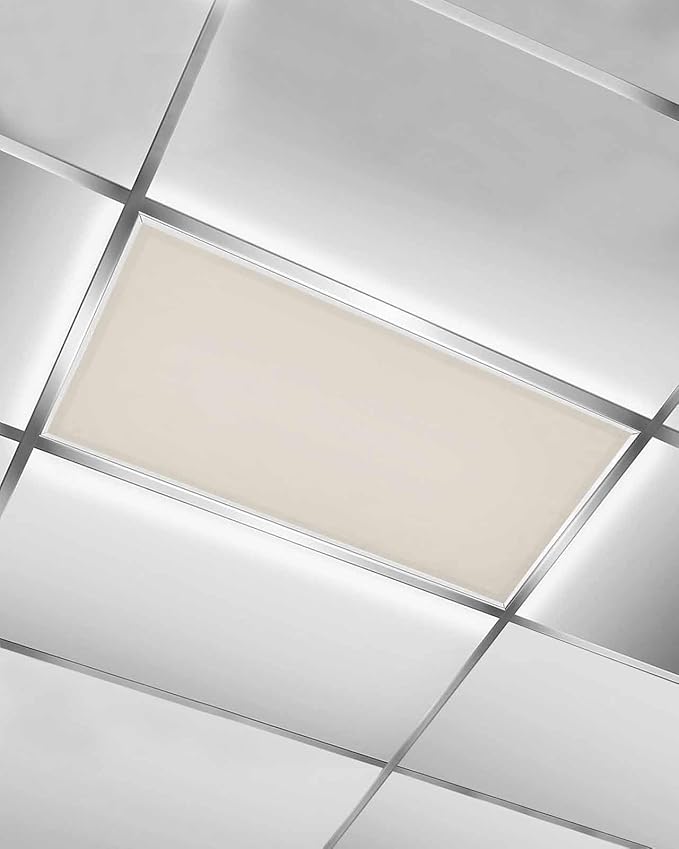 Magnetic Light Cover for Classroom Drop Ceiling,1 Pack 4x2 Ft Fluorescent Light Covers for Office Home Ceiling Light Beige Solid Color Lampshade