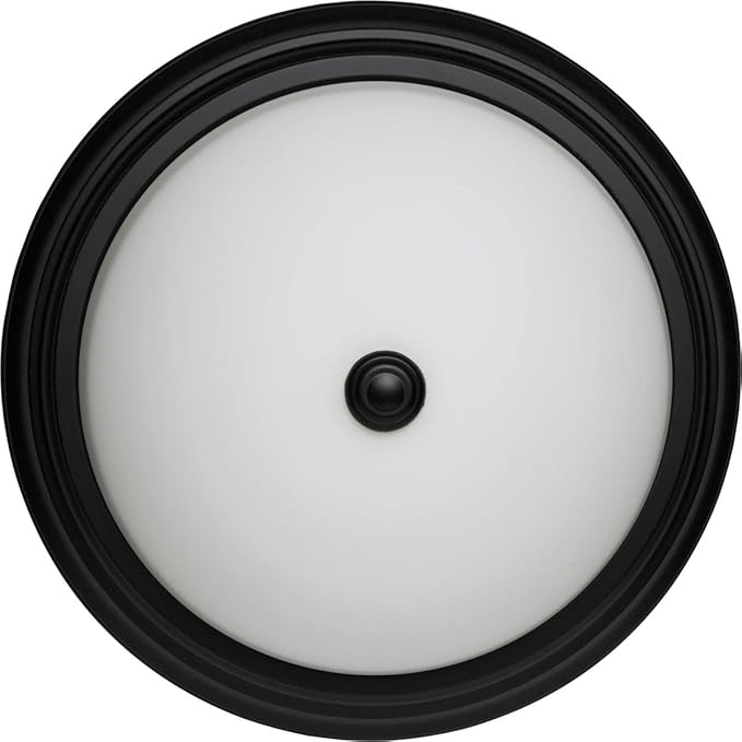 Nuvo Lighting 61020-15" 3 Lamp 120 Volt Matte Black White Glass Indoor Flush Mount Light Fixture (3 LT - 15 Flush Fixture BLK (60-129))