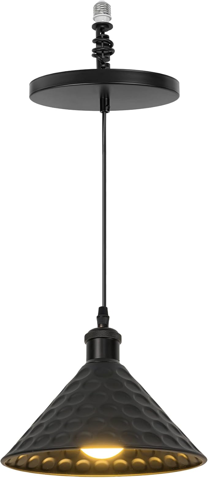 Kiven Instant Light Conversion Kit for 4/5/6inch Hole,Black Farmhouse Lighting Recessed Can Light Conversion Kit to Pendant with E26 Screw-in Adapter for Kitchen Island Living TB2776