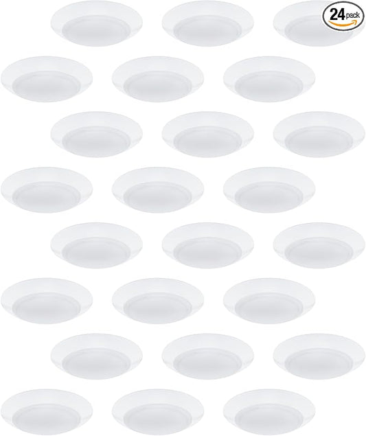 WAC Lighting Disc 6in LED Round Flush Mount with Recessed Retrofit Kit 5-CCT Selectable 2700K-3000K-3500K-4000K-5000K 15W 950 Lumens in White (Pack of 24)