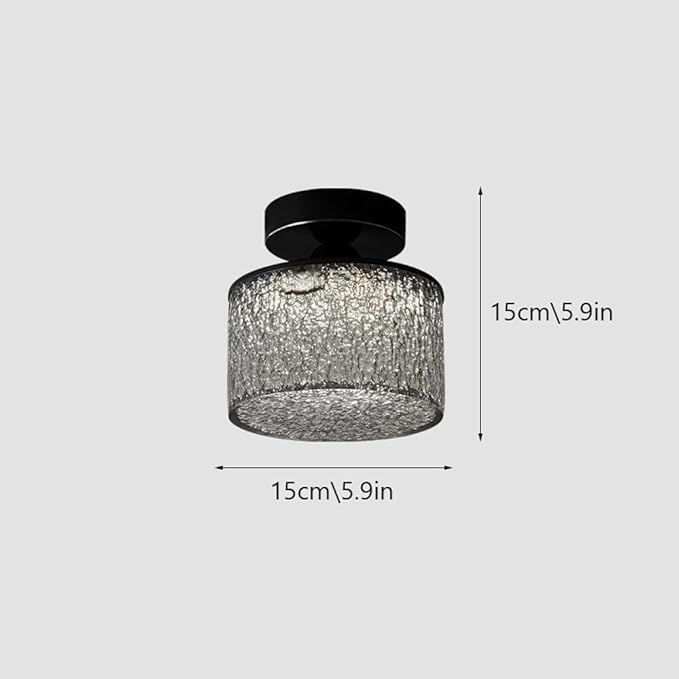 KISAD Nordic Bedroom Semi Flush Mount Ceiling Light Fixtures Modern Minimalist Hallway LED Close to Ceiling Lamp for Entryway Balcony(Smoke Gray,Cylindrical)