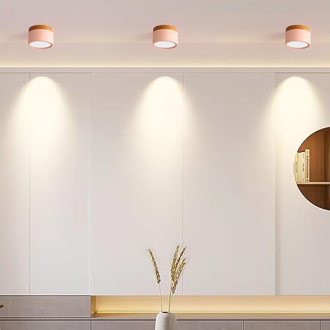 4.2-Inch Macaron Style Ceiling Light, Nordic Modern Ceiling Light Fixture, 15W LED Mini Cylinder Minimalist Close to Ceiling Lamp for Bedroom Hallway Entryway Kitchen Foyer Office