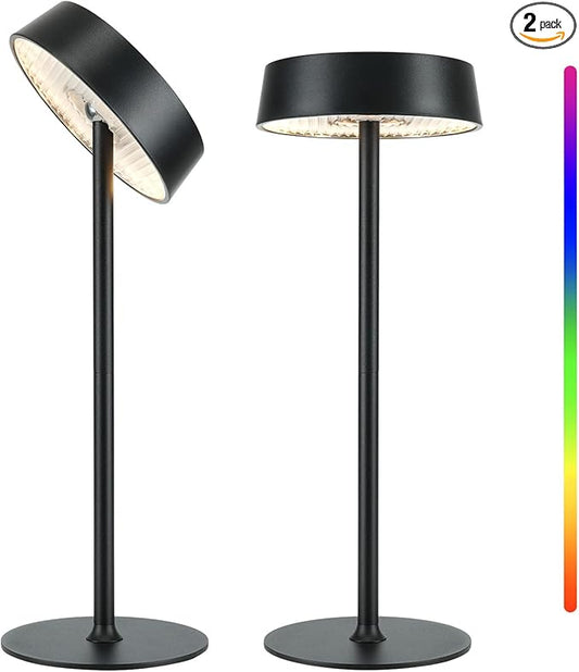 Cordless Lamp, Rechargeable Table Lamp, Battery Operated, RGB Dimmable Touch Control, 3 Color Temperatures, LED Memory Function, Portable Outdoor Waterproof Desk Lamp, Restaurant Dining Patio Kitchen