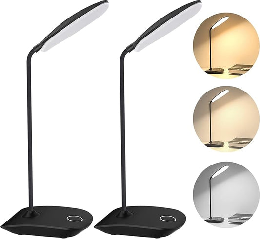 DEEPLITE LED Desk Lamp Battery Operated Lights Cordless Rechargeable Lamp, Flexible Gooseneck Portable Light for Bed Craft Nail Home Office, Eye-Caring Dimmable Small Desk Lamp Wireless Reading Lamp