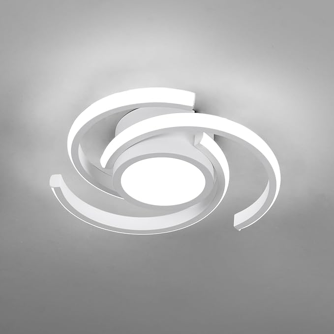 ADISUN LED Modern Ceiling Light,6000K Semi Flush Mount Ceiling Light Fixture,Unique White Ceiling Lights Fixtures for Living Room Bedroom Corridor Aisle Hallway Indoor Ceiling Lamp (D11 in*H3.9 in)