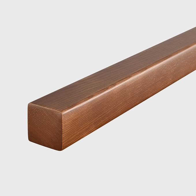 YISDESIGN 39" Wood Linear Pendant Light Modern LED Dimmable Ceiling Hanging Light Fixture Wood Linear Chandeliers 24w for Dining Room Kitchen Island Pool Table Bar Walnut Color (with Remote Control)