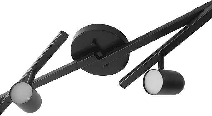 Globe Electric 59471 6-Light Foldable LED Integrated Track Lighting, Matte Black, Center Swivel Bars, 2400 Lumen