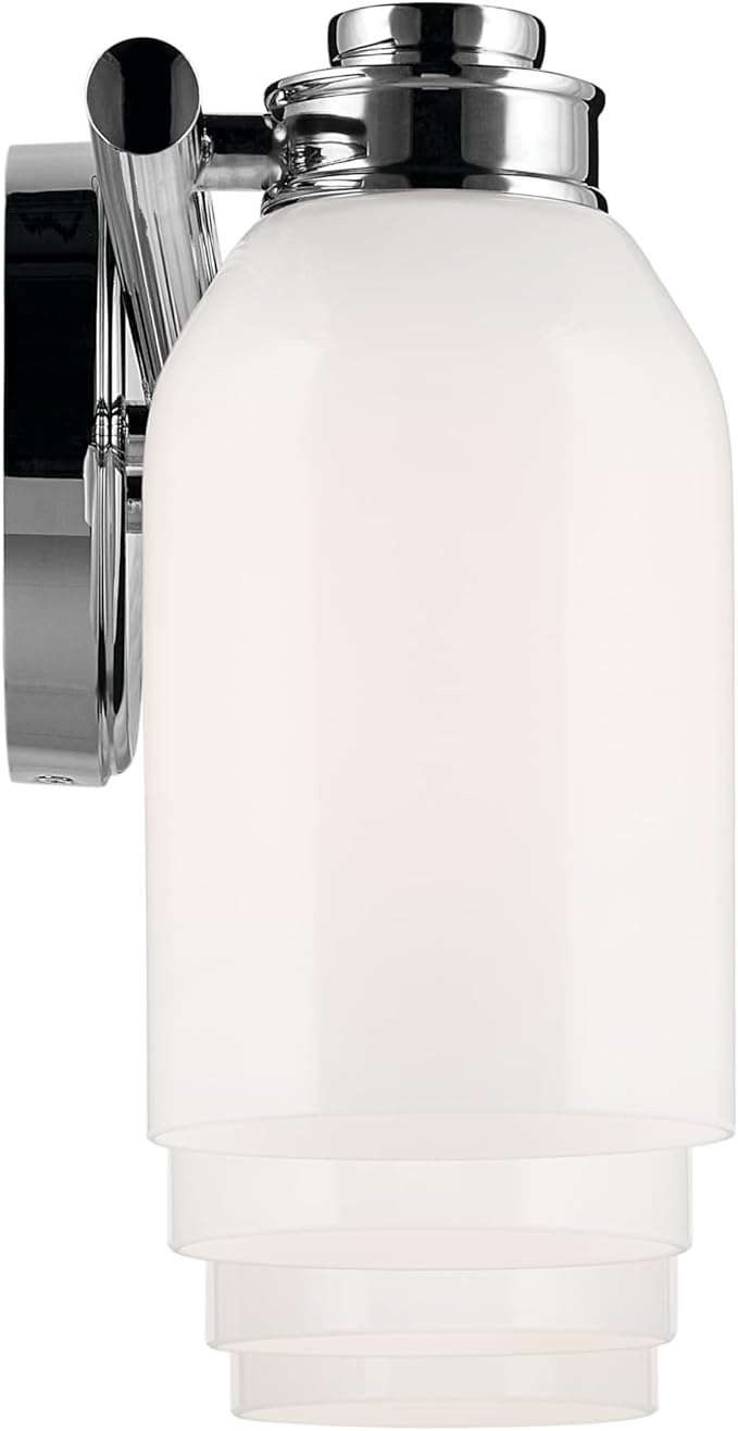 Kichler Shae 32.25" 4-Light Bathroom Vanity Light Fixture with White Opal Glass in Chrome, Modern Wall Mount Over Mirror for Powder Room (32.25" W x 9" H), 55203CH