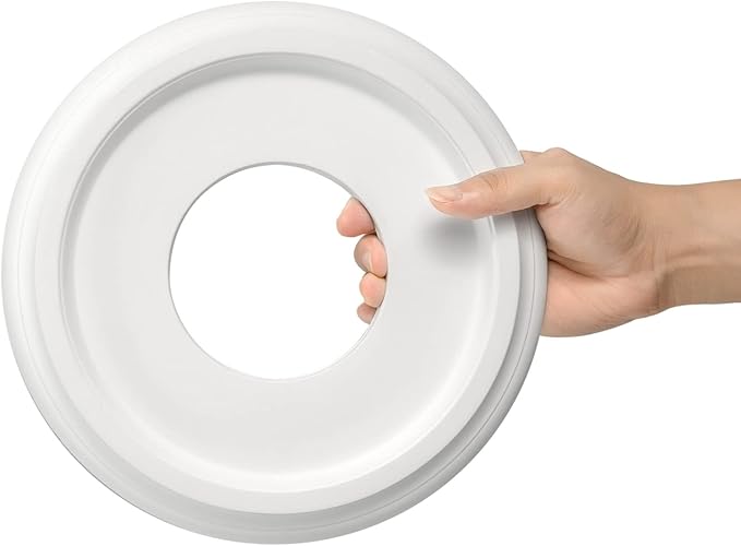 4 Packs Molded Nylon Ceiling Medallion for Light Fixtures and Ceiling Fans, 10"OD x 4"ID x 0.94"P (Fits Canopies up to7-1/4")（White）