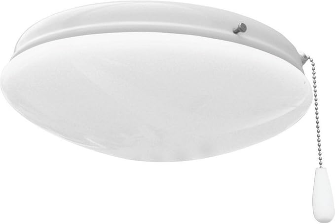 Progress Lighting 2-Light Ceiling Fan Light Kit for AirPro Collection Ceiling Fans, Modern Tranisitonal Style with Wide Low Profile Opal Glass Diffuser, Includes 2 LED Light Bulbs, White