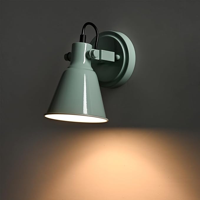 DIRYZON 1-Light Adjustable Sea Blue Green Spotlight, Semi Flush Mount Ceiling Light Fixture Track Light for Bedroom, Kitchen, Hallway & Wall Art Display